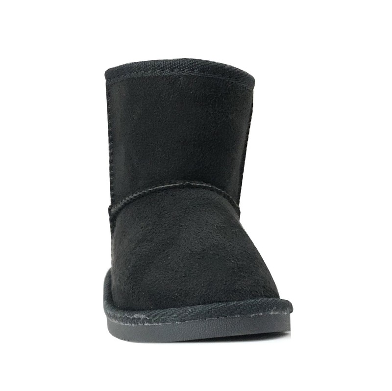 NEW Girls Mid Snow Boots Toddler PU Leather Winter Flat Heel Shoe Faux Fur