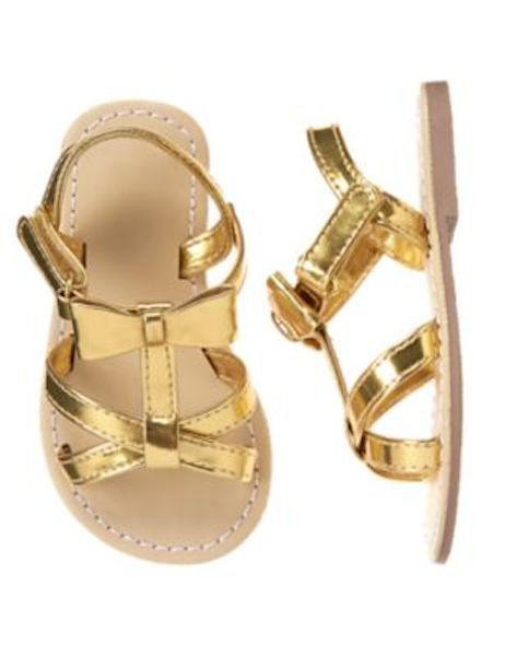 NEW GYMBOREE Island Hopper Gold Bow Sandals Shoes Toddler Girls Many Sizes