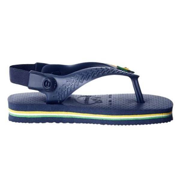NEW Havaianas Kids Baby Brazil Logo Navy Blue Sling Back Flip Flop Sandal