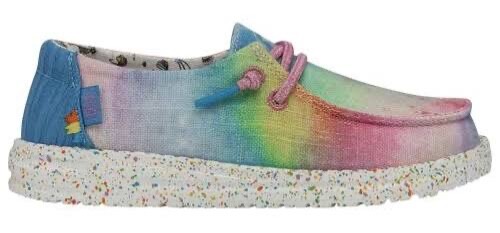New Hey Dude Wendy Dreamer Magic Rainbow SZ 6 Youth = 7 Wms Tie Dye