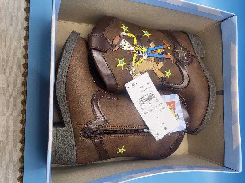 NEW IN BOX Toy Story Toddler Cowboy Boots Size 7 Woody Brown Disney