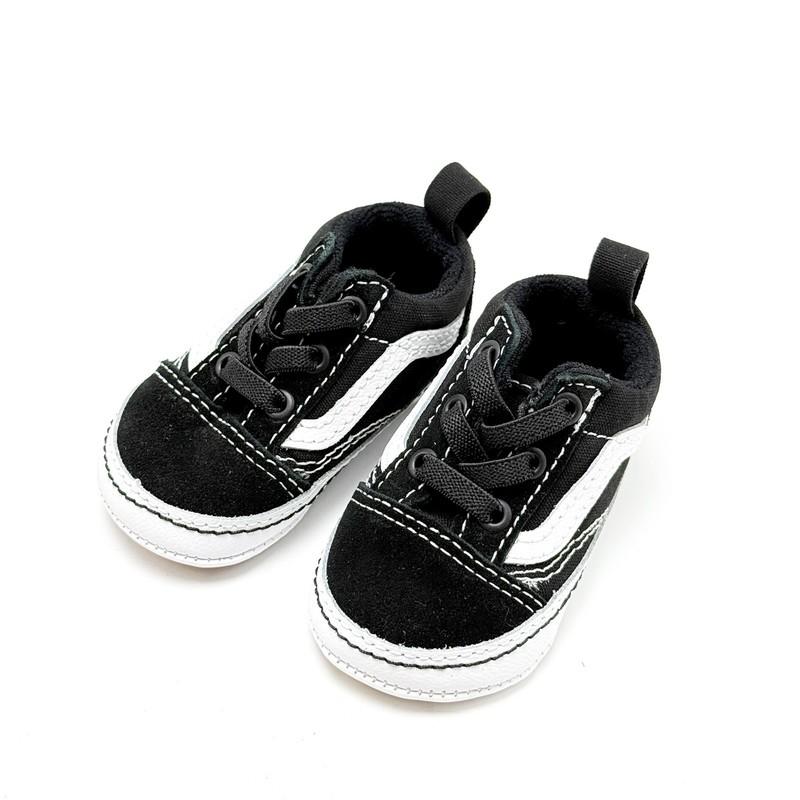 *NEW* Infant BABY VANS Old Skool Crib Shoe BLACK (VN0A3U8K6BT) 