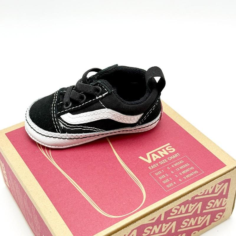 *NEW* Infant BABY VANS Old Skool Crib Shoe BLACK (VN0A3U8K6BT) 