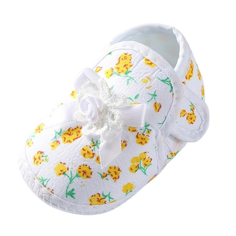 New Infant Toddler Floral Print Baby Shoes