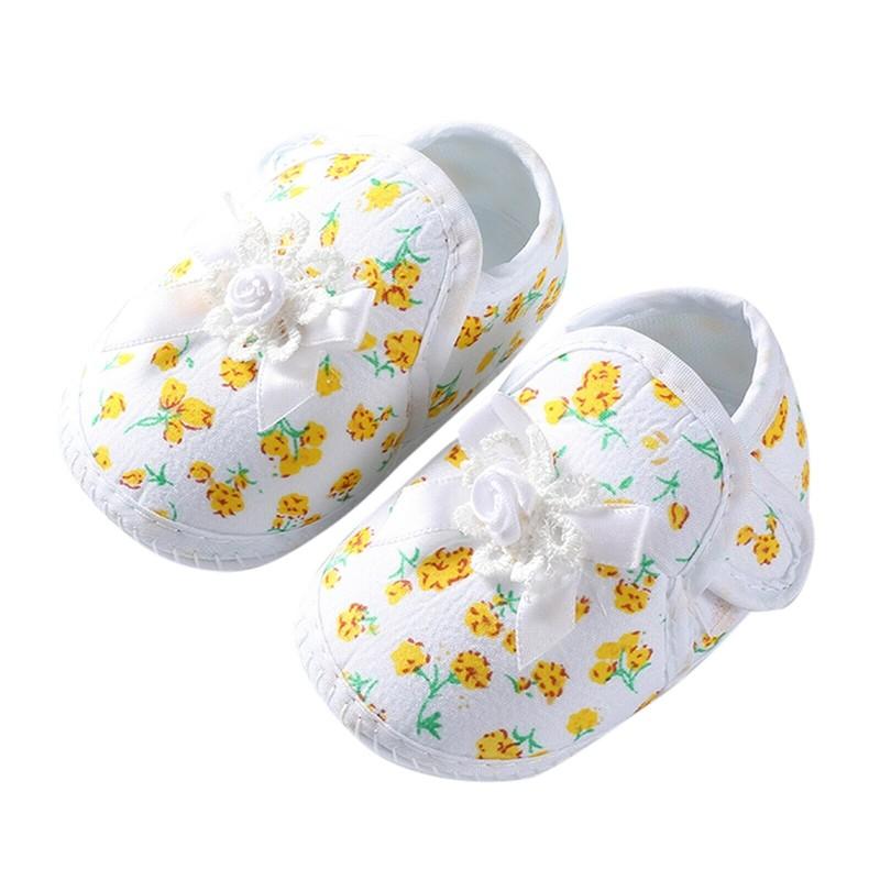 New Infant Toddler Floral Print Baby Shoes