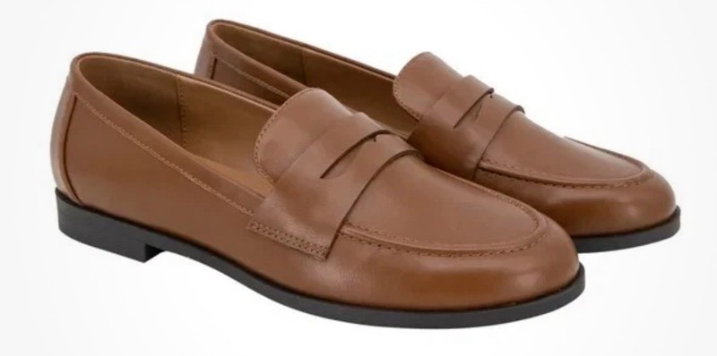 NEW Kensie Gitty Penny Loafer Women's Slip-On Shoes Padded Footbed Brown 8.5
