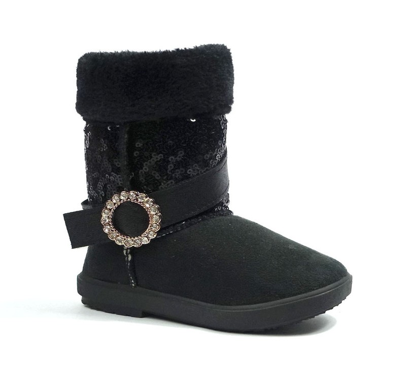 New Kids Boots Toddler Girls Cute Rhinestone Accent Shiny Sequins Infant Shoes