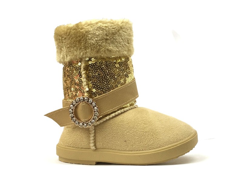 New Kids Boots Toddler Girls Cute Rhinestone Accent Shiny Sequins Infant Shoes