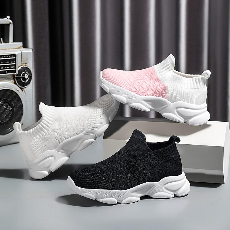 New Kids Shoes Ultra Soft Sneakers Lightweight Breathable Sock Shoes For Girls