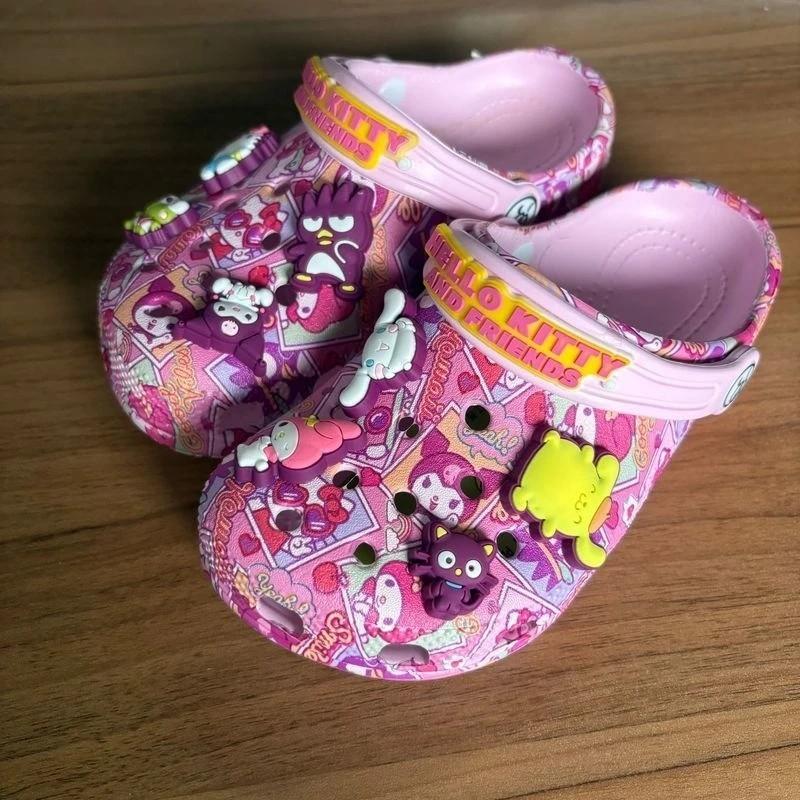 NEW Kuromi Sanrio Hello Kitty Kids Sandal Classic Clog Crocs With Jibbitz Charms