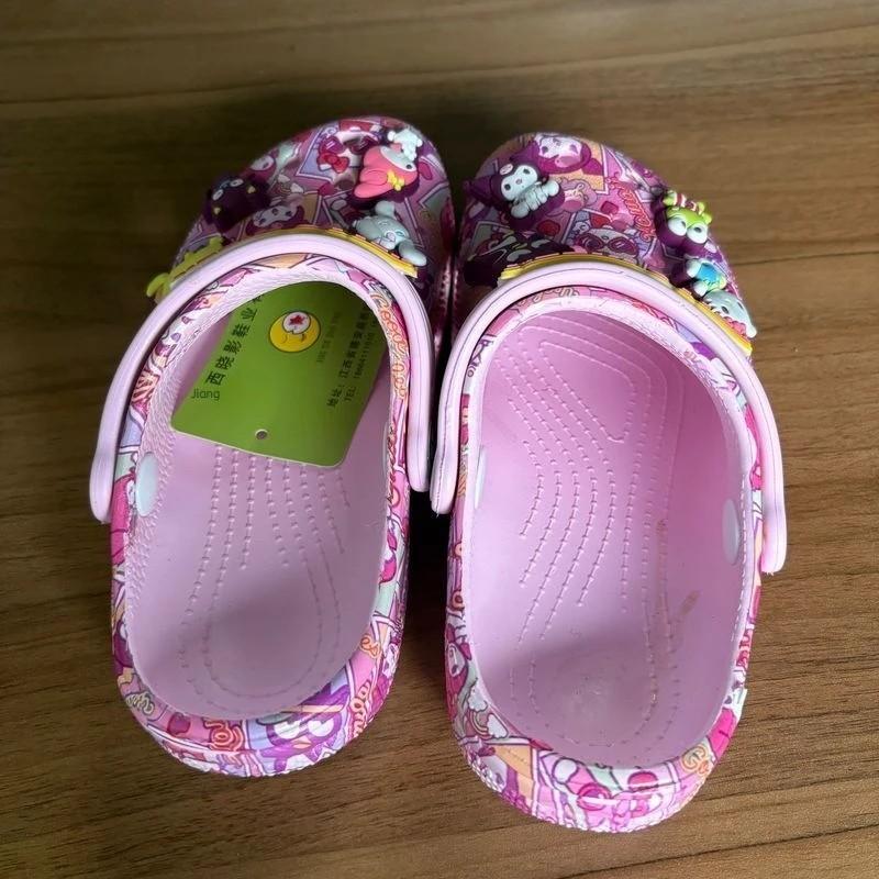 NEW Kuromi Sanrio Hello Kitty Kids Sandal Classic Clog Crocs With Jibbitz Charms