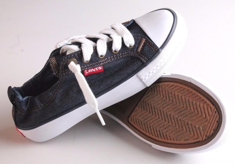 NEW Levi's Denim Blue Girls Stan G Canvas Sneakers Gym Shoes New Wo Box 1091100