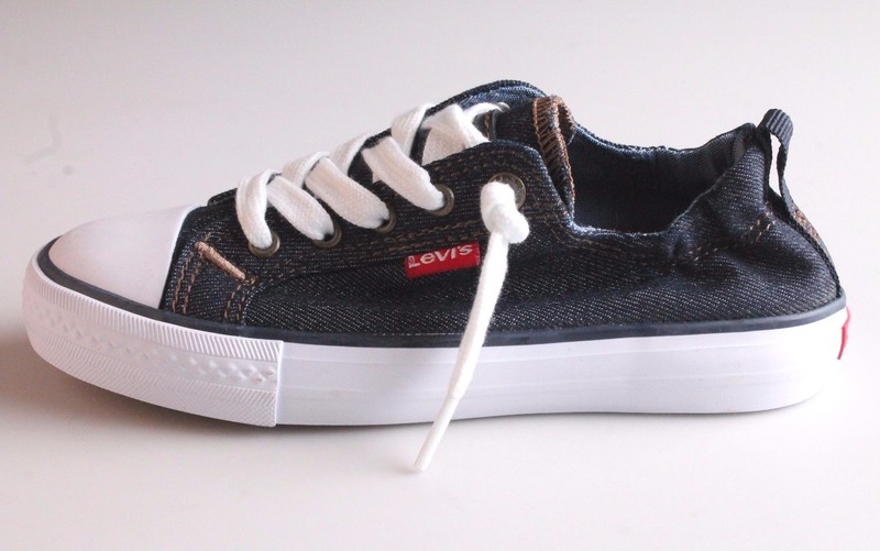 NEW Levi's Denim Blue Girls Stan G Canvas Sneakers Gym Shoes New Wo Box 1091100