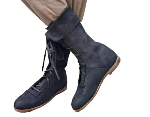 New look Medieval genuine Leather Boots Mens Boots Sca Larp Mens Shoes