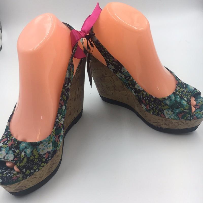 New Material Girl Womens Wave Multi Floral Print Wedge Sandals Shoes Sizes 6-10