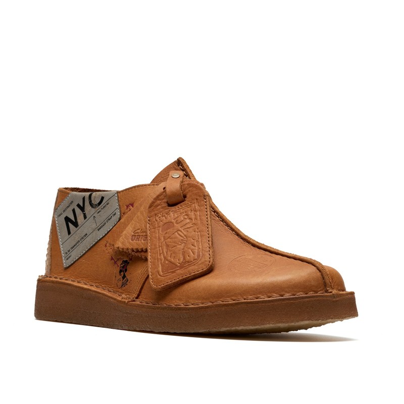 NEW Men Clarks Originals Travel Trek DESERT TREK Tan Leather "BANKROBBER" Shoes