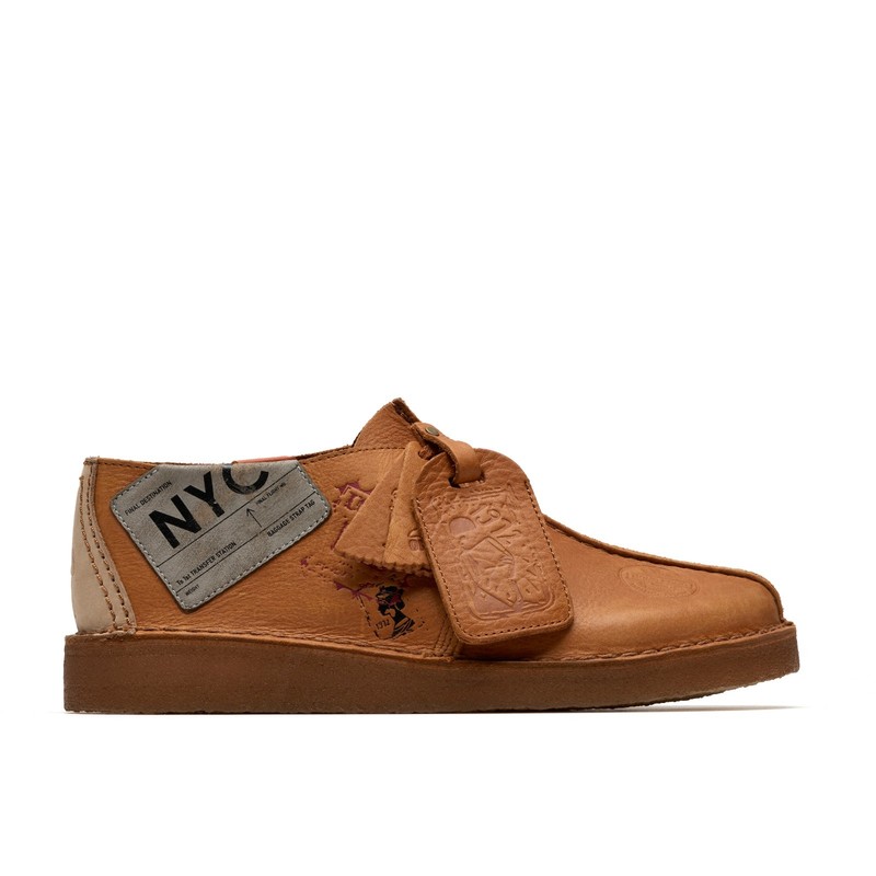 NEW Men Clarks Originals Travel Trek DESERT TREK Tan Leather "BANKROBBER" Shoes