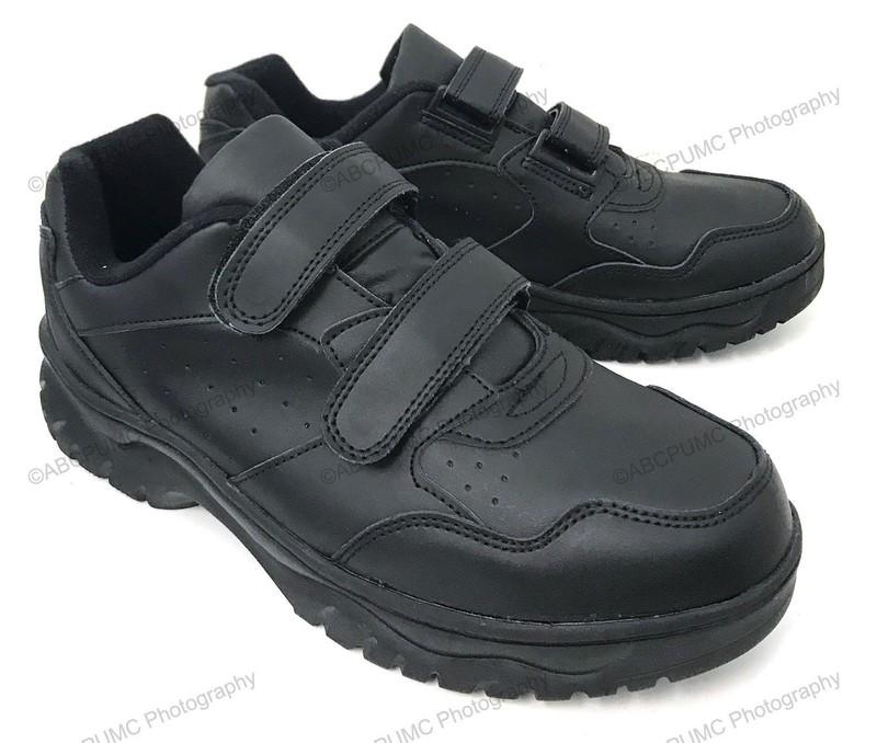 New Men's Sneakers Leather Comfort Hook And Loop Cushion Sole Walking Lace Up