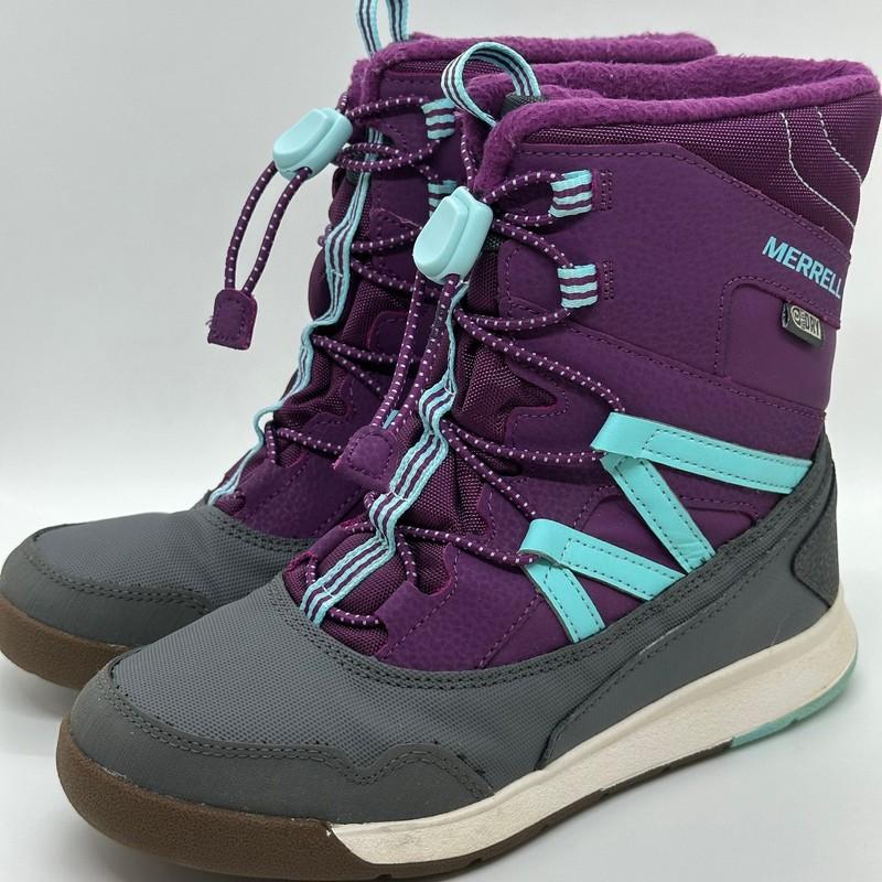 NEW Merrell Youth Girls Snow Crush Waterproof Insulated Purple Blue Winter Boots