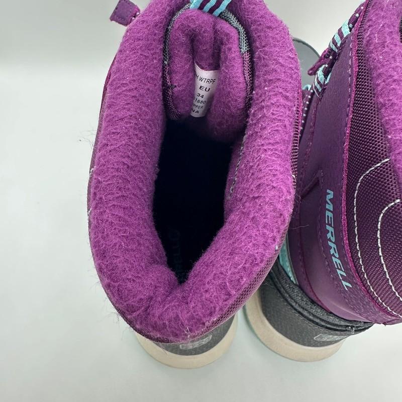 NEW Merrell Youth Girls Snow Crush Waterproof Insulated Purple Blue Winter Boots