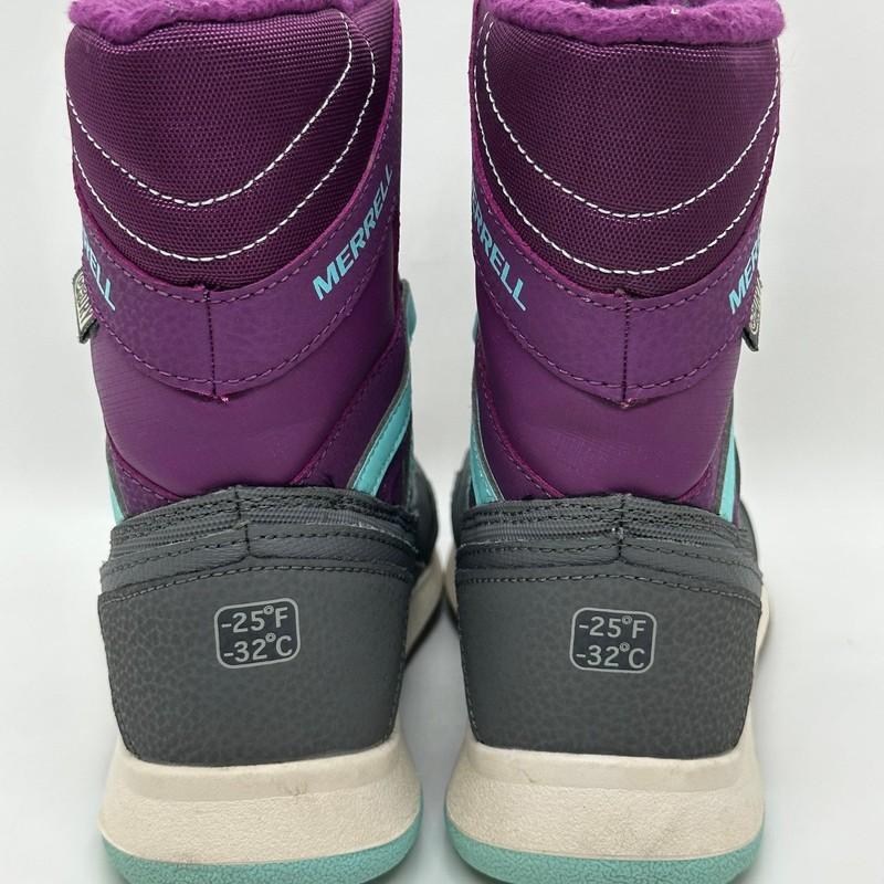 NEW Merrell Youth Girls Snow Crush Waterproof Insulated Purple Blue Winter Boots