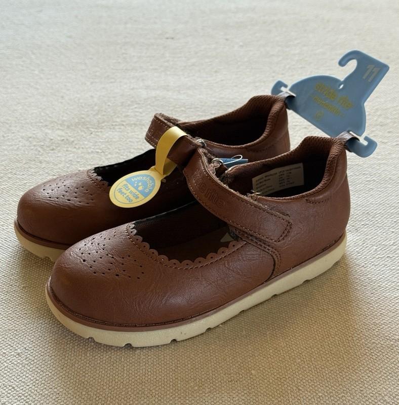 NEW Munchkin Stride Rite Sophia Brown Mary Jane Shoes Toddler Girls 11 Washable