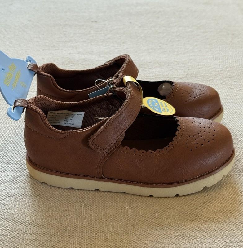 NEW Munchkin Stride Rite Sophia Brown Mary Jane Shoes Toddler Girls 11 Washable