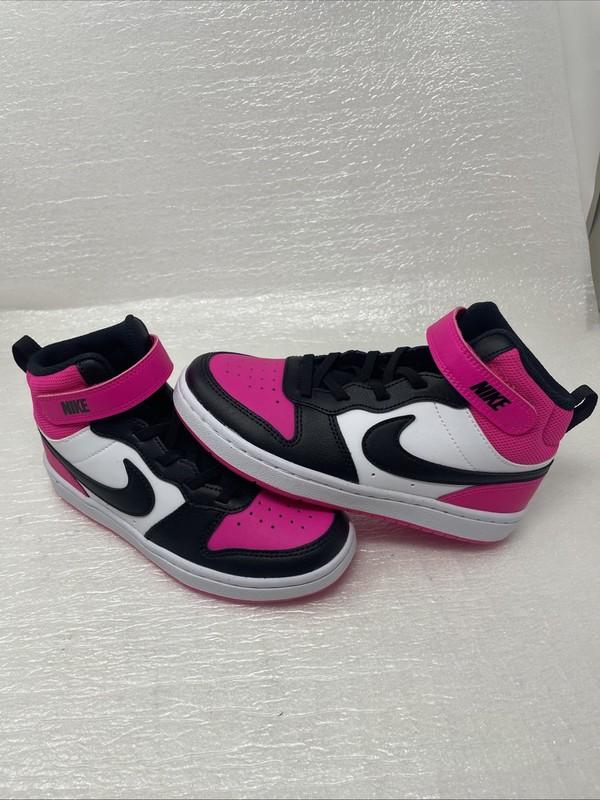 NEW Nike Court Borough Mid 2 PSV Fierce Pink Black Youth Size 1.5 - HV0935-100