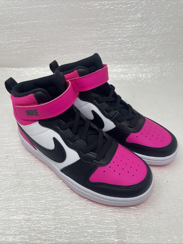NEW Nike Court Borough Mid 2 PSV Fierce Pink Black Youth Size 1.5 - HV0935-100