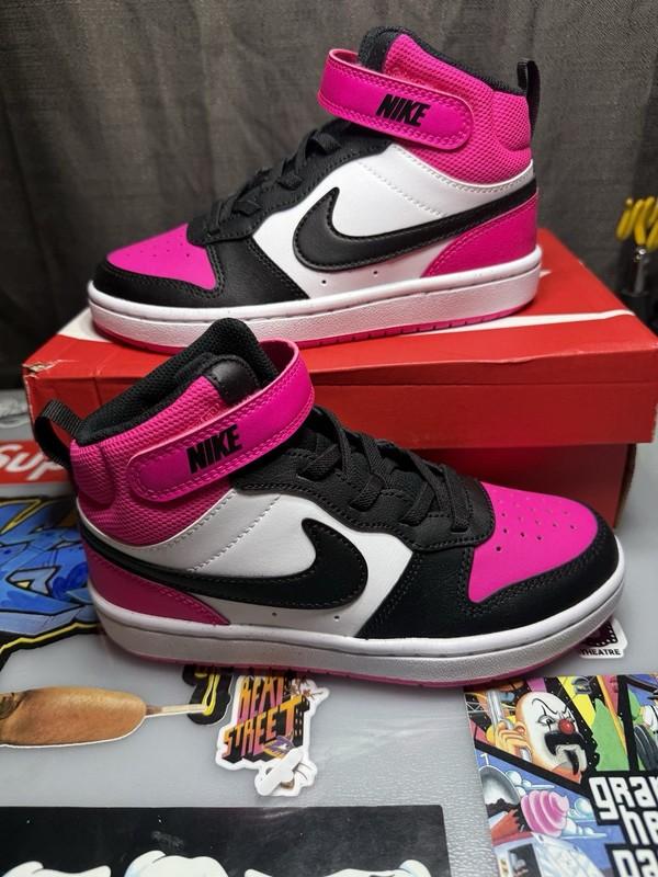 NEW Nike Court Borough Mid 2 PSV Fierce Pink Black Youth Size 2 - HV0935-100