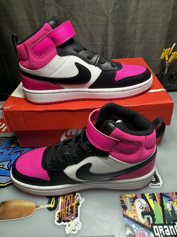 NEW Nike Court Borough Mid 2 PSV Fierce Pink Black Youth Size 2 - HV0935-100