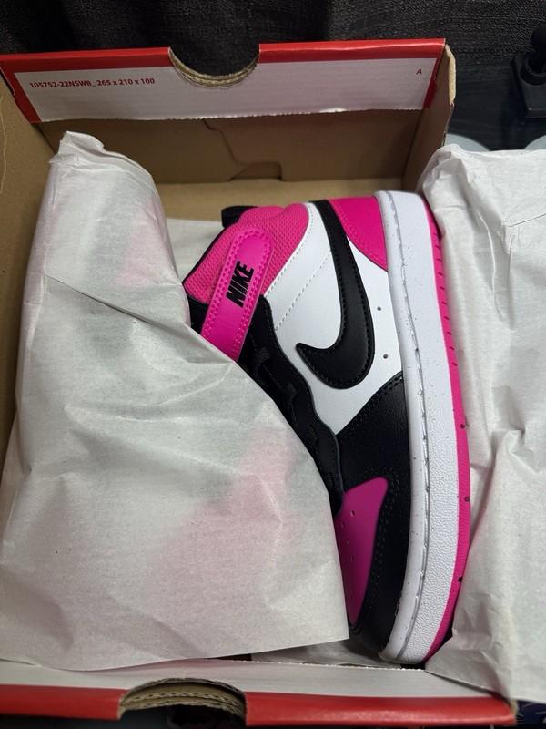 NEW Nike Court Borough Mid 2 PSV Fierce Pink Black Youth Size 2 - HV0935-100