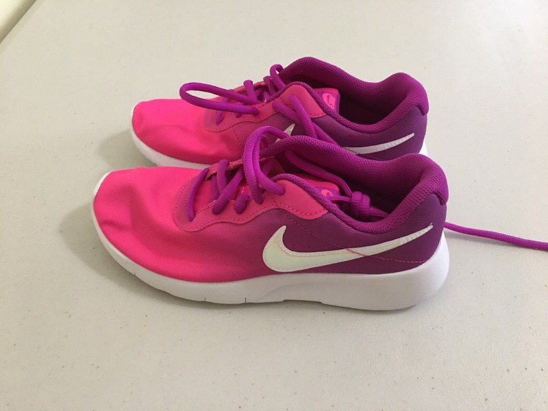 New Nike Tanjun Print (GS) Girls Running Shoes [AV8858-500] Sneakers Pink Violet