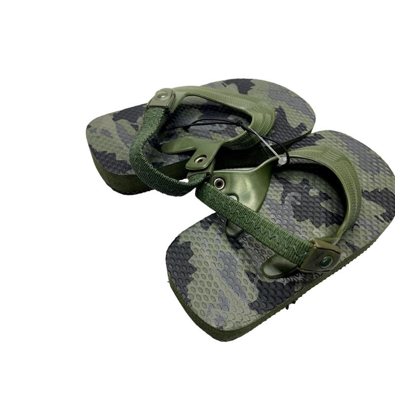 New Old Navy Army Green Flip Flop Sandals Baby Toddler Size 5 6 Hook & Loop Camo