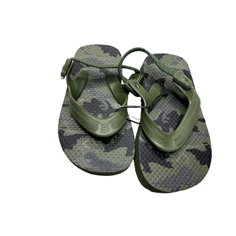New Old Navy Army Green Flip Flop Sandals Baby Toddler Size 5 6 Hook & Loop Camo