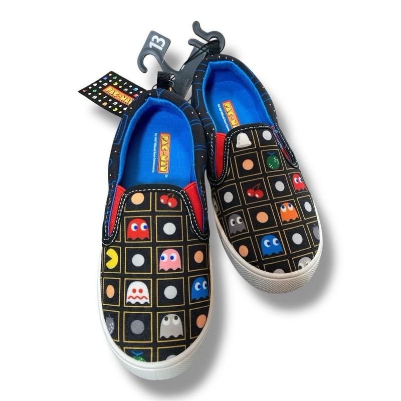 New Pac-Man Boy's Slip-On Canvas Sneakers. Size 11 Thru 3