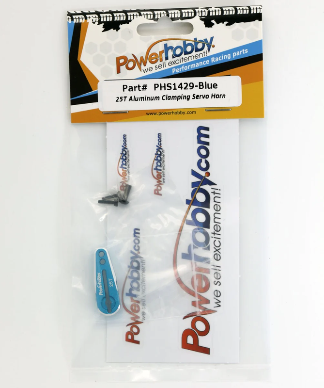NEW Powerhobby 25T Aluminum Clamping Servo Horn Blue