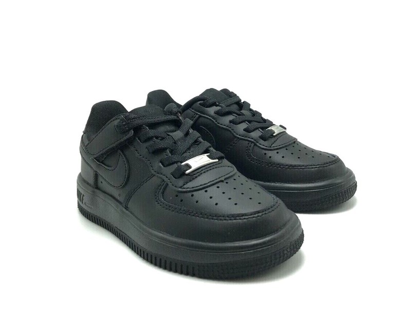 *NEW* Pre-School Kids Nike Air Force 1 Low Easy On (PS) Black/Black (FN0237 001)