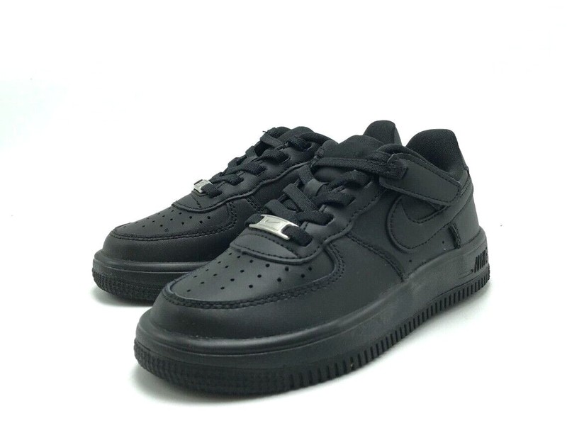 *NEW* Pre-School Kids Nike Air Force 1 Low Easy On (PS) Black/Black (FN0237 001)
