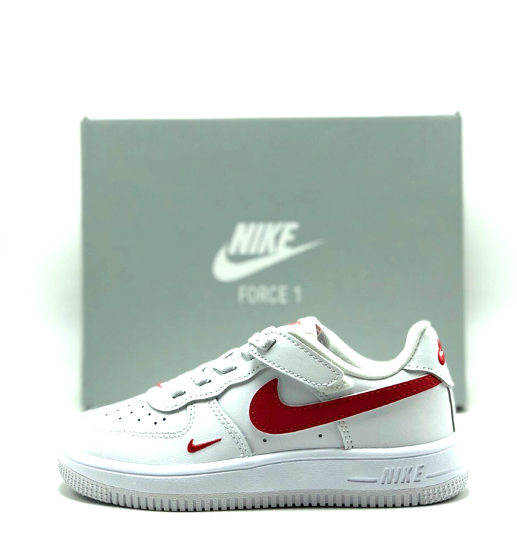 *NEW* Pre-School Kids Nike Air Force 1 Low Easy On (PS) White/Red (HM9652 101)