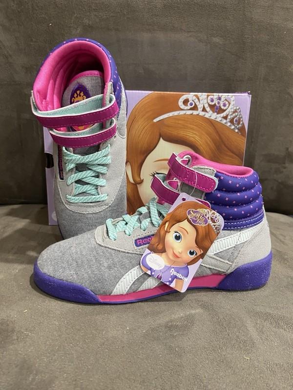 NEW REEBOK GIRLS SIZE 13 SOFIA DISNEY PRINCESS FREESTYLE HIGH TOP SNEEKER SHOES