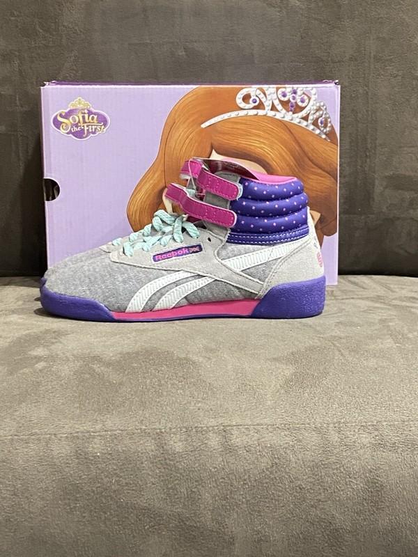 NEW REEBOK GIRLS SIZE 13 SOFIA DISNEY PRINCESS FREESTYLE HIGH TOP SNEEKER SHOES