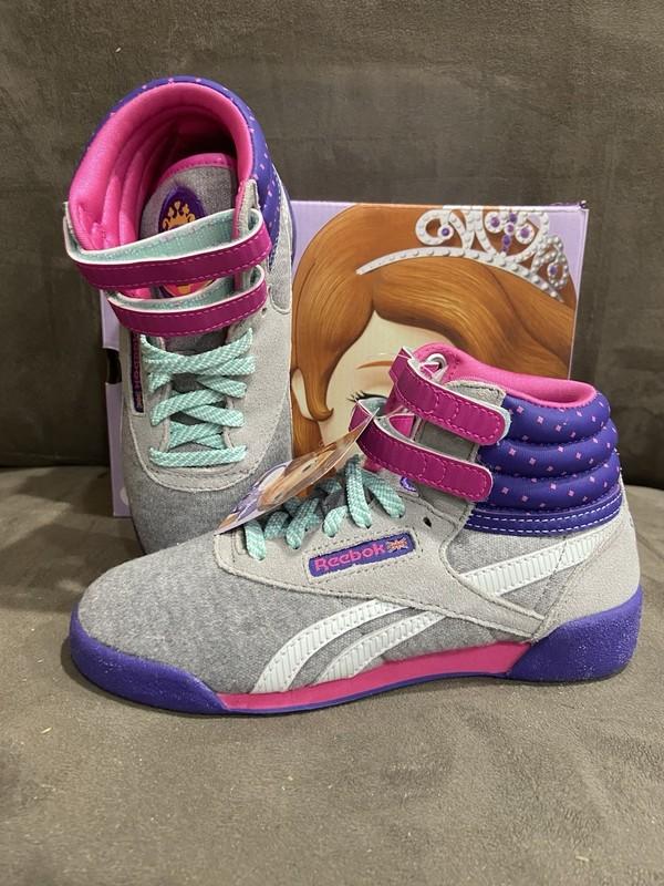 NEW REEBOK GIRLS SIZE 13 SOFIA DISNEY PRINCESS FREESTYLE HIGH TOP SNEEKER SHOES