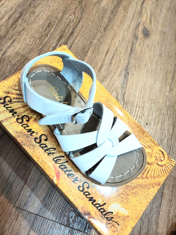 New Salt Water Sandals original 883V H&L white leather sandals baby 3 NIB