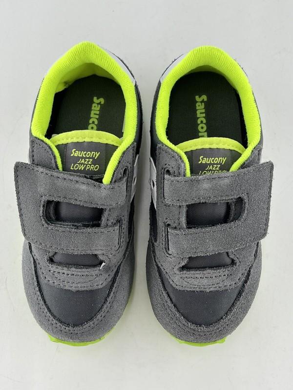 New SAUCONY Originals SZ 8.5 M BOYS BABY JAZZ HOOK & LOOP Sneaker GREY & WHITE