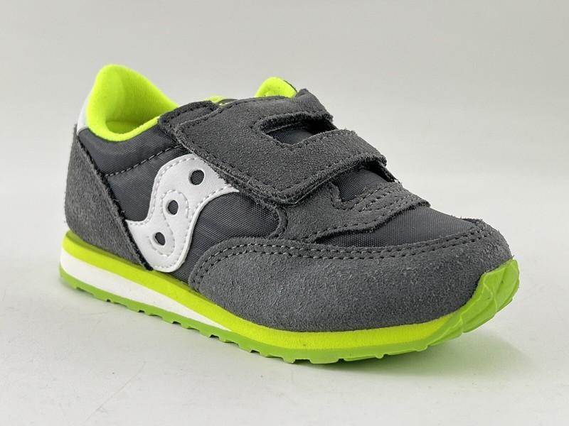 New SAUCONY Originals SZ 8.5 M BOYS BABY JAZZ HOOK & LOOP Sneaker GREY & WHITE