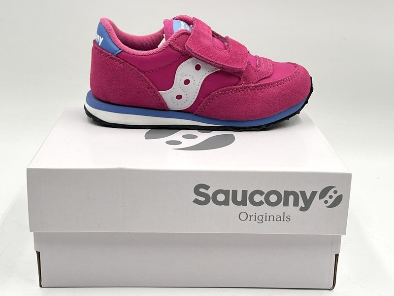 New SAUCONY Originals SZ 9 M GIRLS BABY JAZZ HOOK & LOOP Sneaker In MAGENTA