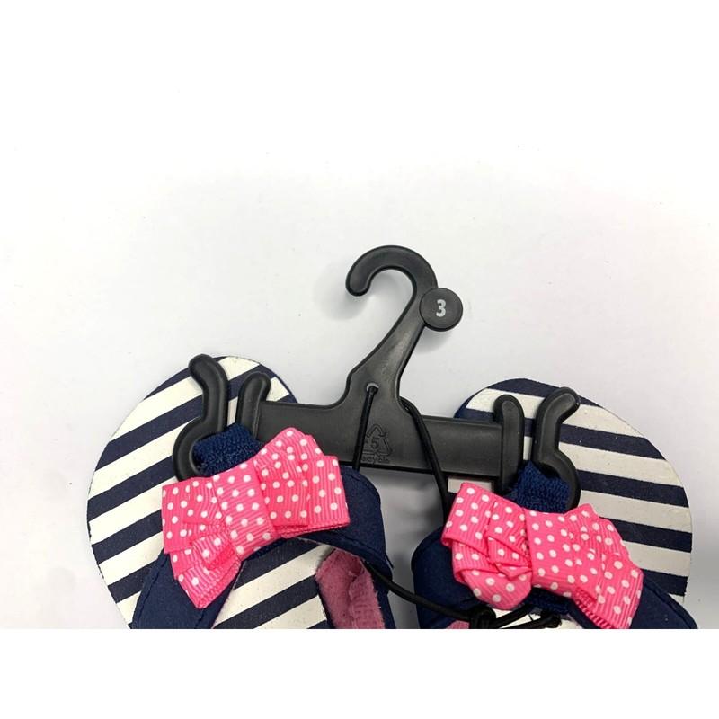 New Sinetico Girls Infant Baby Size 3 Navy Blue Pink Flip Flop Sandals Thongs Sh