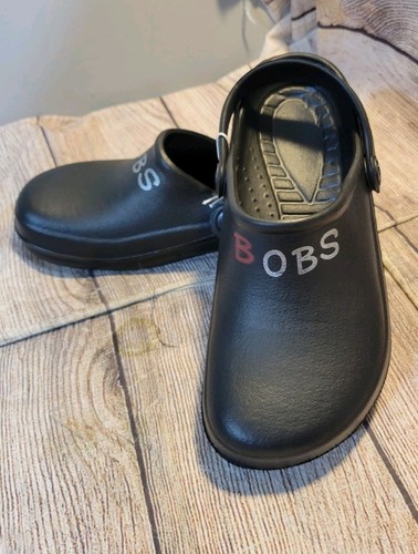 New Skechers Bobs Croc Shoes Summer Sunny Po Girl Kids Youth Size 4 Black (34EU)