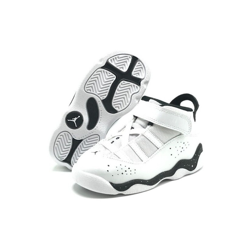 *NEW* Toddler Baby Nike Air Jordan 6 Rings (TD) White/Black (323420 111) 